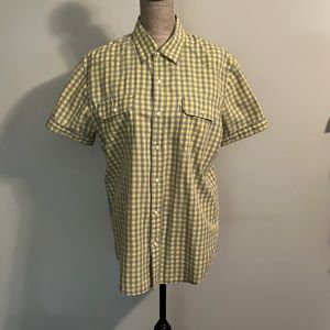 Levi's Strauss Pearl Snap Button Shirt Men's (L) Modern Fit Plaid Short Sleeve.